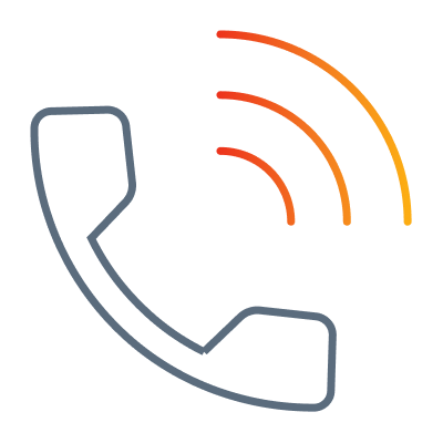 Symbol eines Telefonhörers mit Funksignalen.